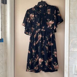 Zara black floral dress